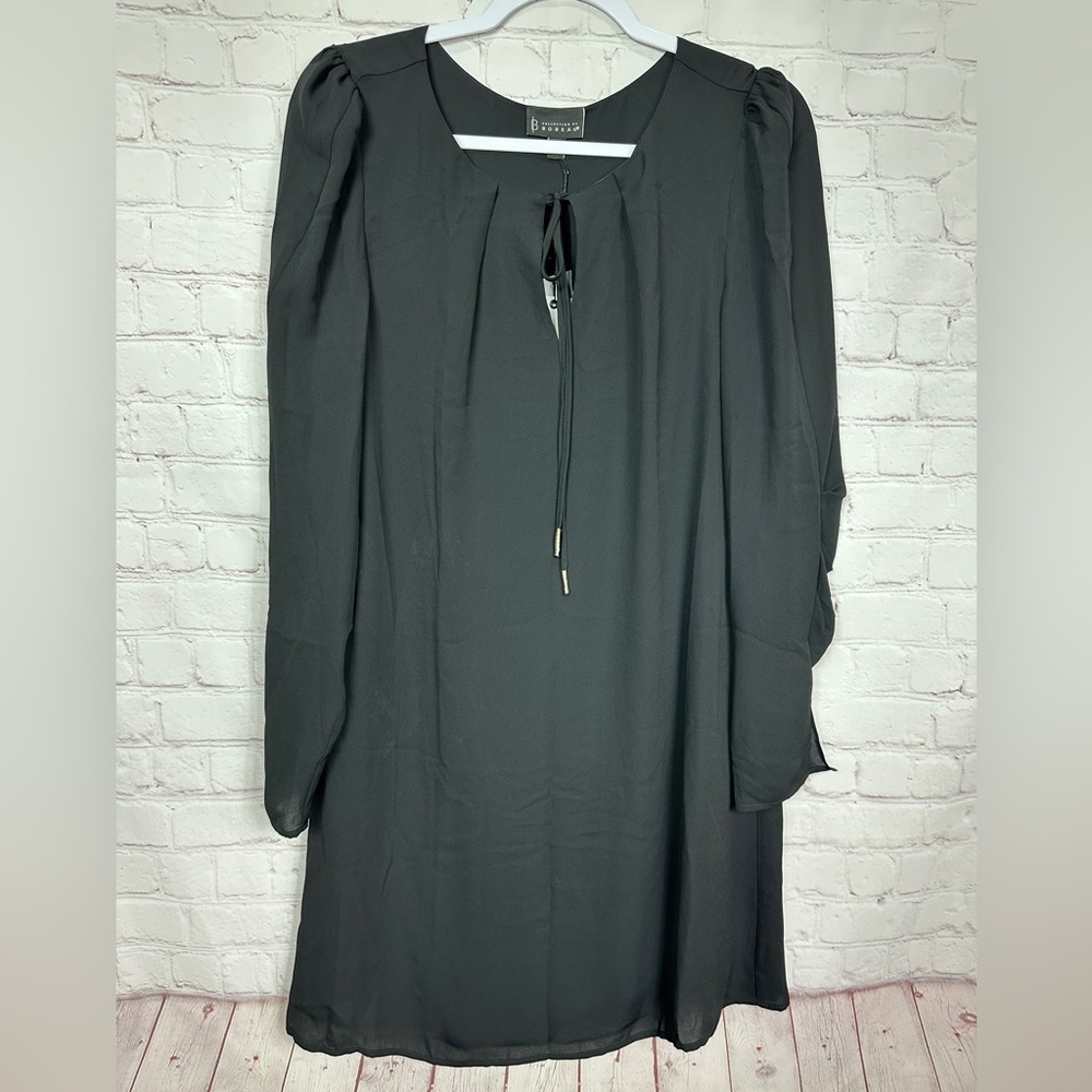 Bobeau black long sleeve dress‎ sz S, NWT witchy goth gorecore